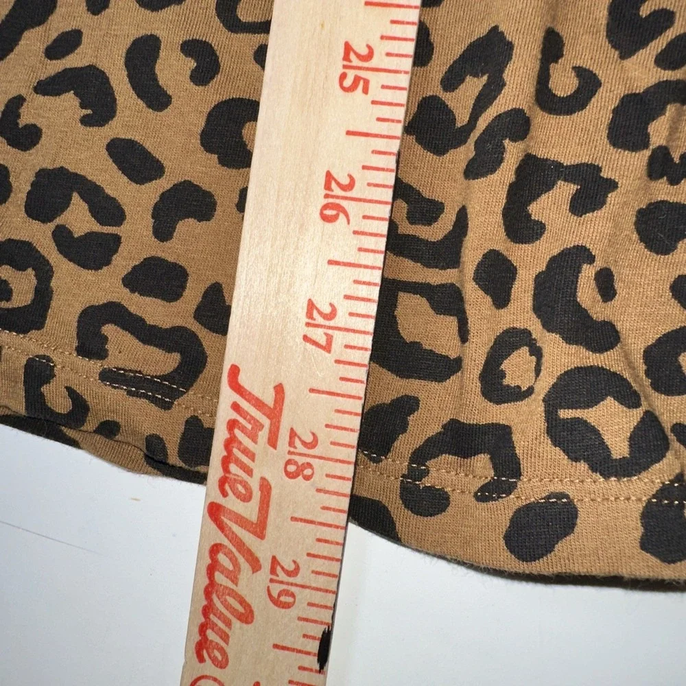 Old Navy Dress Girls L 10-12 Brown Leopard Print Tiered‎ Cap Sleeve Animal Print